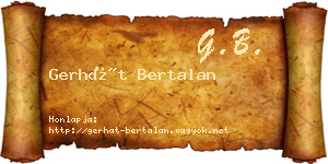 Gerhát Bertalan névjegykártya